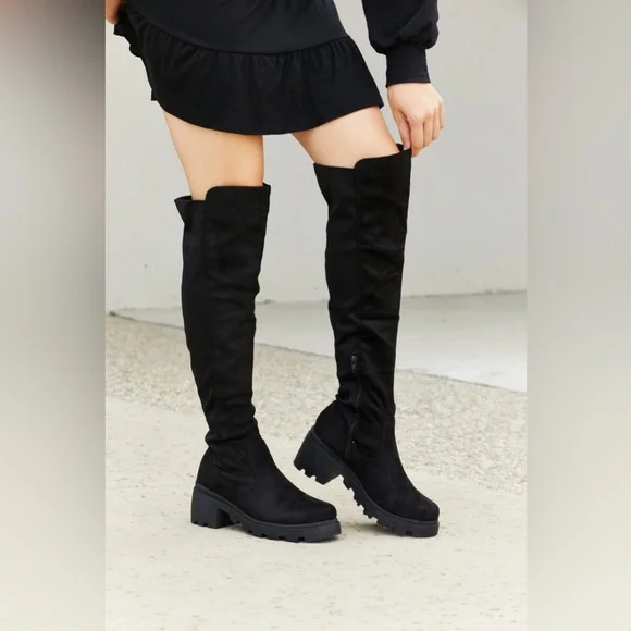 Black Legend Spell on You Lug Sole Over the Knee Boots - Picture 3 of 5